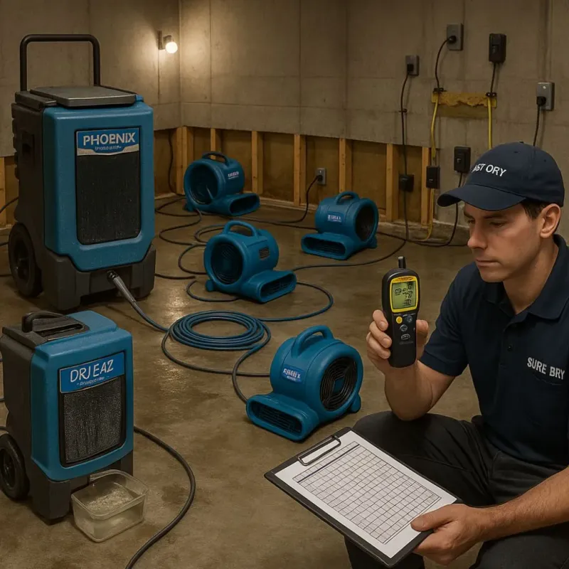 Structural Drying and Dehumidification process in Town and Country, MO